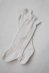 Ruffle Cotton Knee High Socks by Little Mae & Co