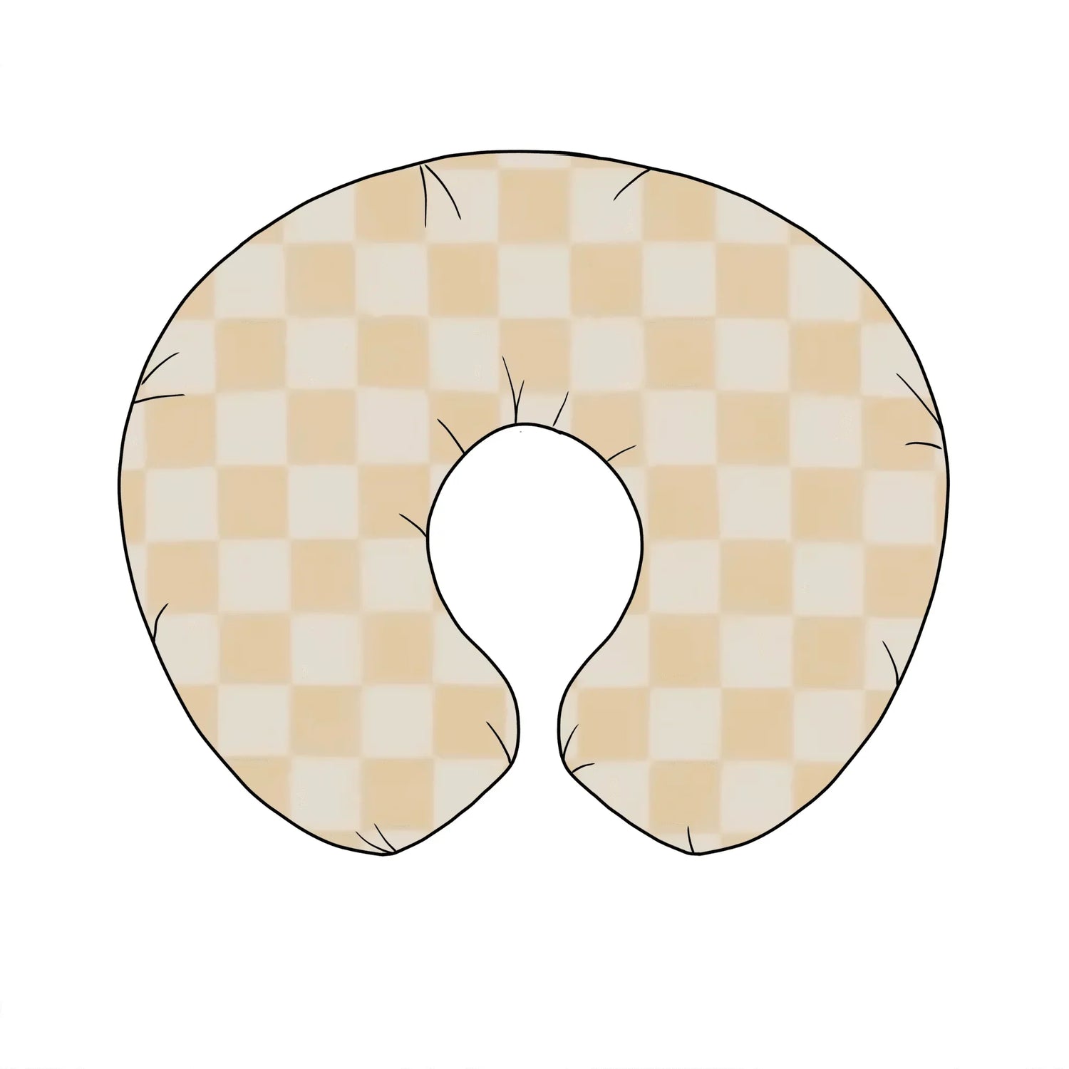 Butter Cream & White Checkered Nursing Pillow Cover by Little Mae & Co