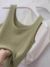 Plus Size Ribbed Knit Scoop Neck Tank Top women Attire by Trendsi