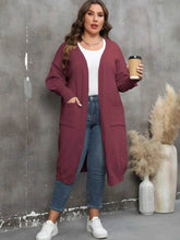 Plus Size Long Sleeve Pocketed Cardigan women Attire by Trendsi