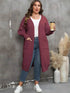 Plus Size Long Sleeve Pocketed Cardigan women Attire by Trendsi
