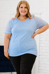 Plus Size V-Neck Raglan Sleeve Tee women Attire by Trendsi