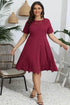 Plus Size Round Neck Openwork Dress women Attire by Trendsi