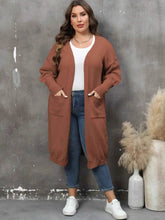 Plus Size Long Sleeve Pocketed Cardigan women Attire by Trendsi