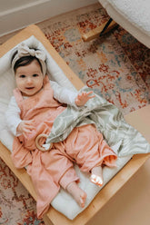 Peony Ribbed Stretch Swaddle by Little Mae & Co