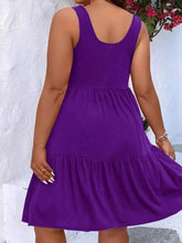 Plus Size Tiered Scoop Neck Tank Dress women Attire by Trendsi