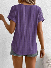 Plus Size Ribbed Texture Short Sleeve T-Shirt women Attire by Trendsi