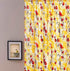 DaDa Bedding Set of 2 Radiant Sunshine Yellow Floral Window Curtain Panels - Natural Semi Sheer Hummingbirds Farmhouse Red Flowers Straight Tailored Edge Curtains by DaDalogy Bedding Collection