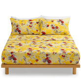 DaDa Bedding Sunshine Yellow Hummingbirds Floral Fitted & Flat Bed Sheets Set (JHW-925) Bed Sheets by DaDalogy Bedding Collection
