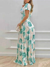 Plus Size Floral Print V-Neck Maxi Dress with Flutter Sleeves women Attire by Trendsi