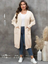 Plus Size Long Sleeve Pocketed Cardigan women Attire by Trendsi
