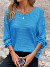 Plus Size Relaxed Fit Waffle Knit Round Neck T-Shirt women Attire by Trendsi