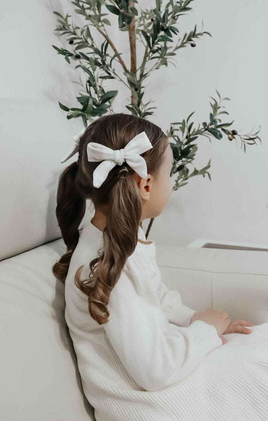 Neutral Checkered Bow by Little Mae & Co