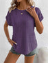 Plus Size Ribbed Texture Short Sleeve T-Shirt women Attire by Trendsi