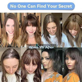 100% Remy Human Hair Toppers with Bangs Light Brown Hairpieces 3D Wispy Human Hair Bangs for Women Thin Hair Real Human Hair Topper Clip In Hair Accessories by Zopi / AliExpress