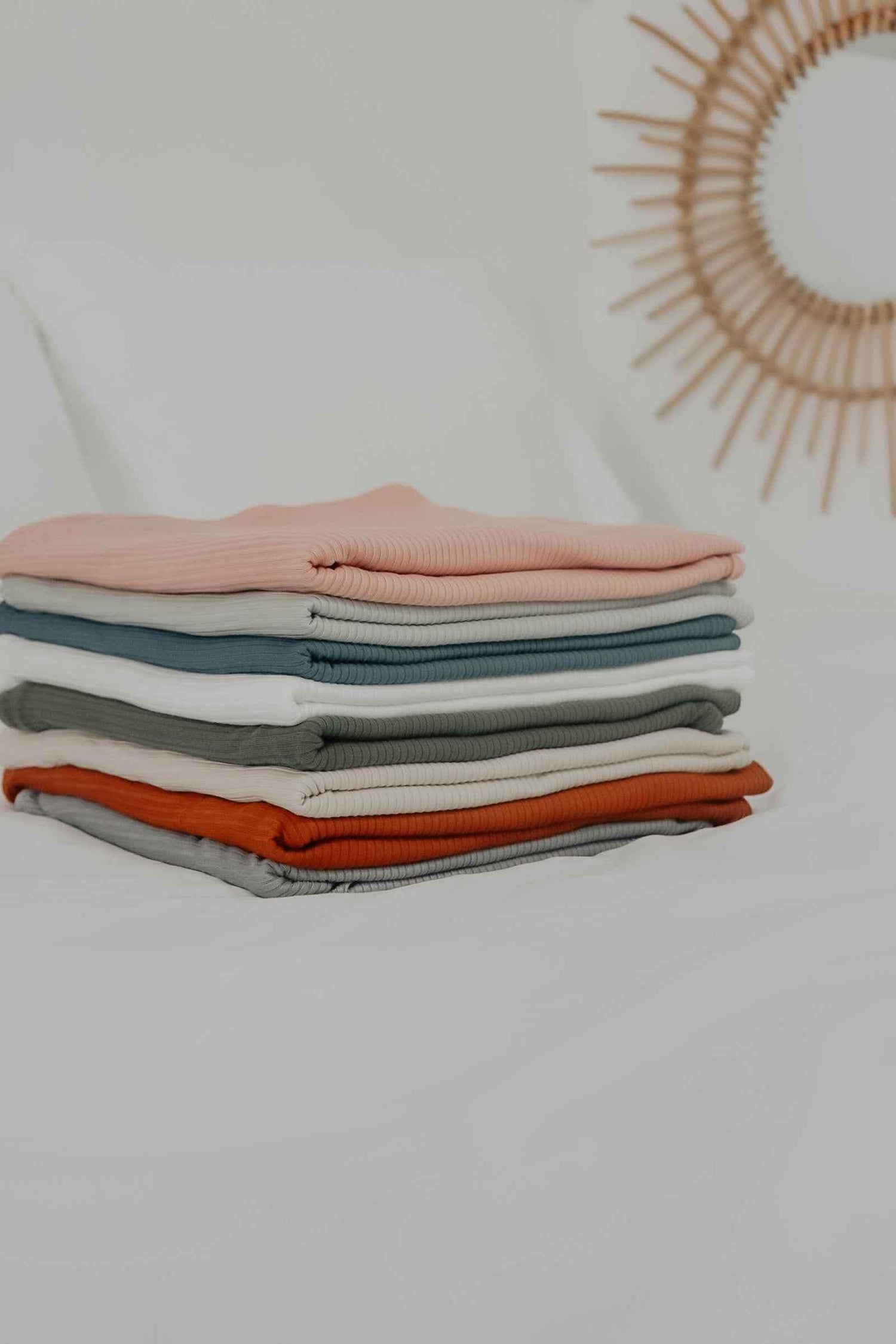 Peony Ribbed Stretch Swaddle by Little Mae & Co