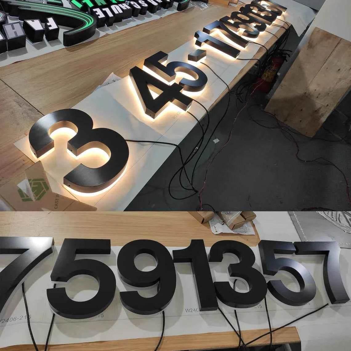 Custom House Numbers,LED Backlit Number Sign,Address Sign,Metal House Number Sign,Home Decor,Door Sign,Hotel Room Number Sign by DSERS