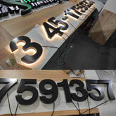 Custom House Numbers,LED Backlit Number Sign,Address Sign,Metal House Number Sign,Home Decor,Door Sign,Hotel Room Number Sign by DSERS