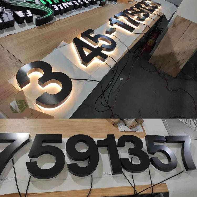 Custom House Numbers,LED Backlit Number Sign,Address Sign,Metal House Number Sign,Home Decor,Door Sign,Hotel Room Number Sign by DSERS