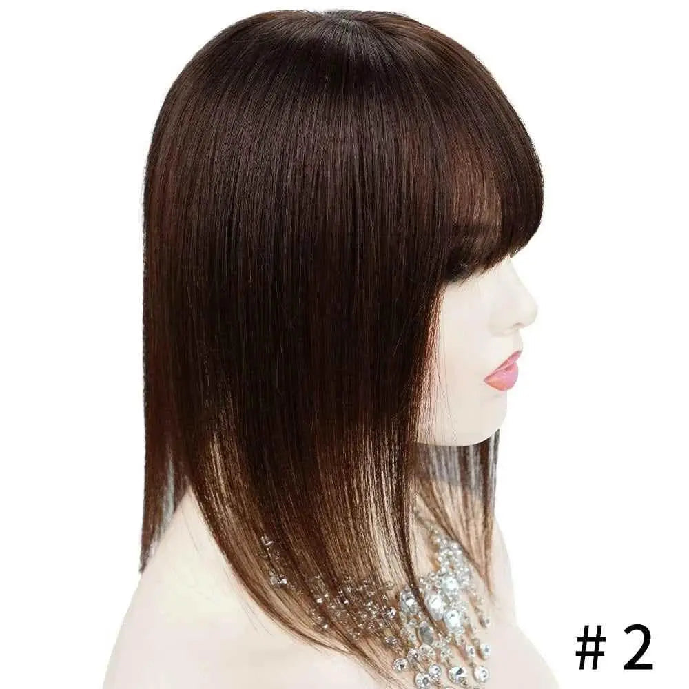 Doreen 13*13cm 8" 12" 16" Topper Human Hair Bangs Real Remy Human Hair Toppers for Women With Thin Hair Silk Base with Hair Weft Hair Accessories by Zopi / AliExpress