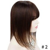Doreen 13*13cm 8" 12" 16" Topper Human Hair Bangs Real Remy Human Hair Toppers for Women With Thin Hair Silk Base with Hair Weft Hair Accessories by Zopi / AliExpress