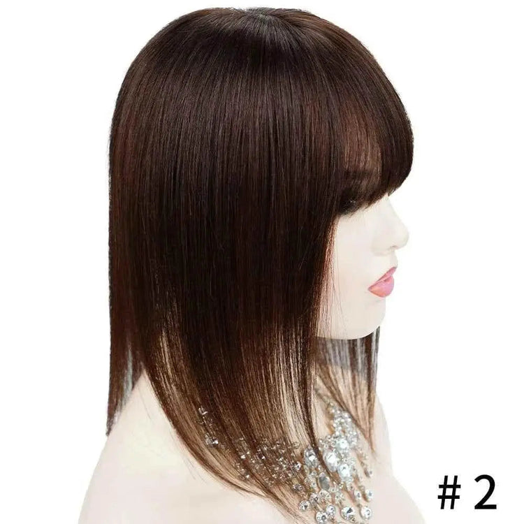 Doreen 13*13cm 8" 12" 16" Topper Human Hair Bangs Real Remy Human Hair Toppers for Women With Thin Hair Silk Base with Hair Weft Hair Accessories by Zopi / AliExpress