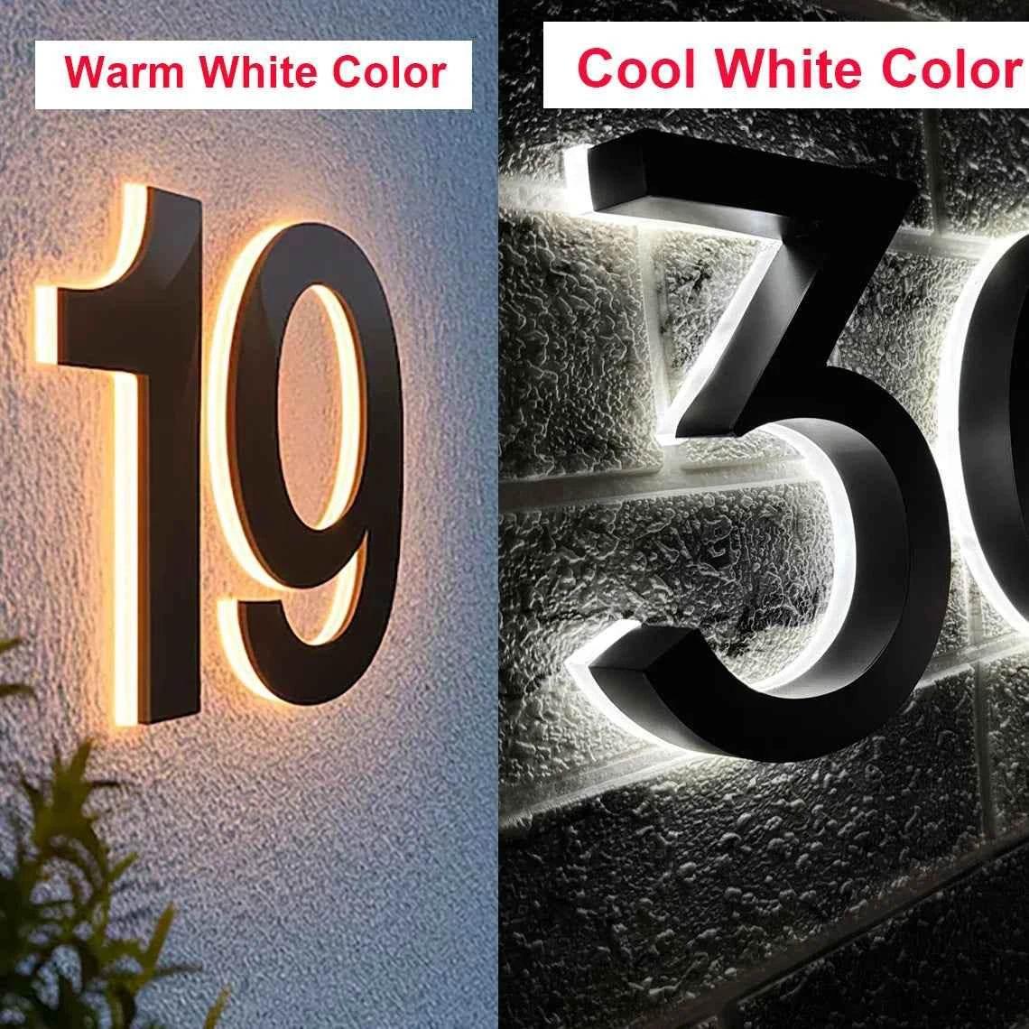 Custom House Numbers,LED Backlit Number Sign,Address Sign,Metal House Number Sign,Home Decor,Door Sign,Hotel Room Number Sign by DSERS