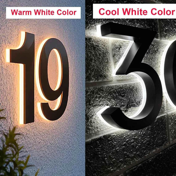Custom House Numbers,LED Backlit Number Sign,Address Sign,Metal House Number Sign,Home Decor,Door Sign,Hotel Room Number Sign by DSERS