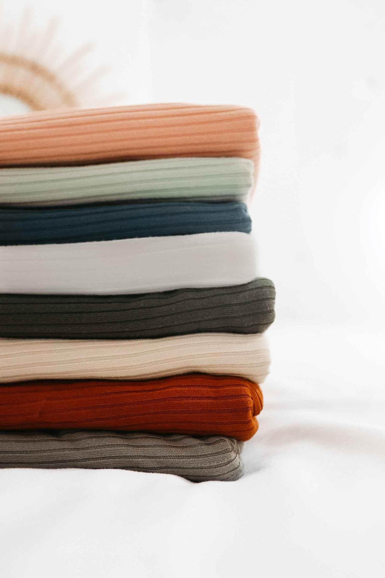 Peony Ribbed Stretch Swaddle by Little Mae & Co