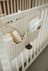 Haven Baby Crib Diaper Caddy Storage Organizer Nursery Room Baby Crib Storage by Little Mae & Co