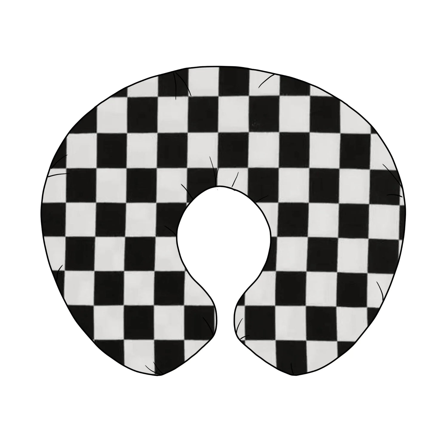 Race Black & White Checkered Nursing Pillow Cover by Little Mae & Co