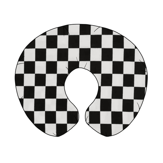 Race Black & White Checkered Nursing Pillow Cover by Little Mae & Co