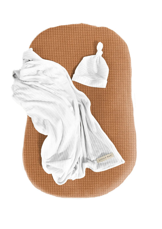 Caramel Waffle Baby Lounger Cover by Little Mae & Co