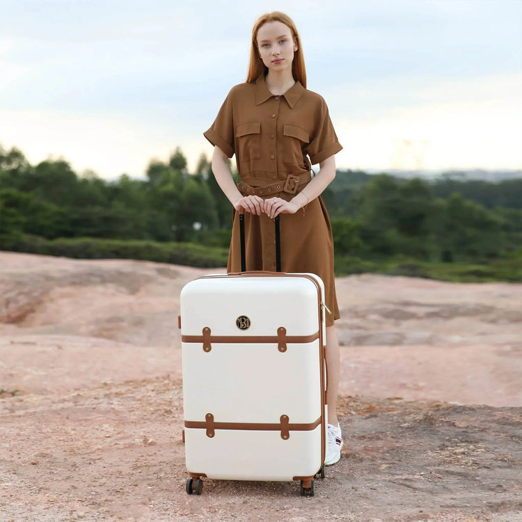 Grace 3 Piece Expandable Retro Luggage Set Luggage Sets by Travellty