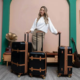 Grace 3 Piece Expandable Retro Luggage Set Luggage Sets by Travellty