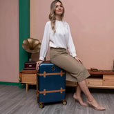 Grace 3 Piece Expandable Retro Luggage Set Luggage Sets by Travellty