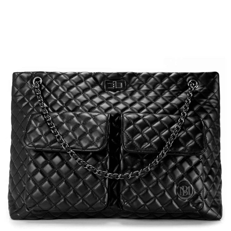 Diana Quilted Vegan Leather Weekender Tote Bag Weekender Bags by Travellty