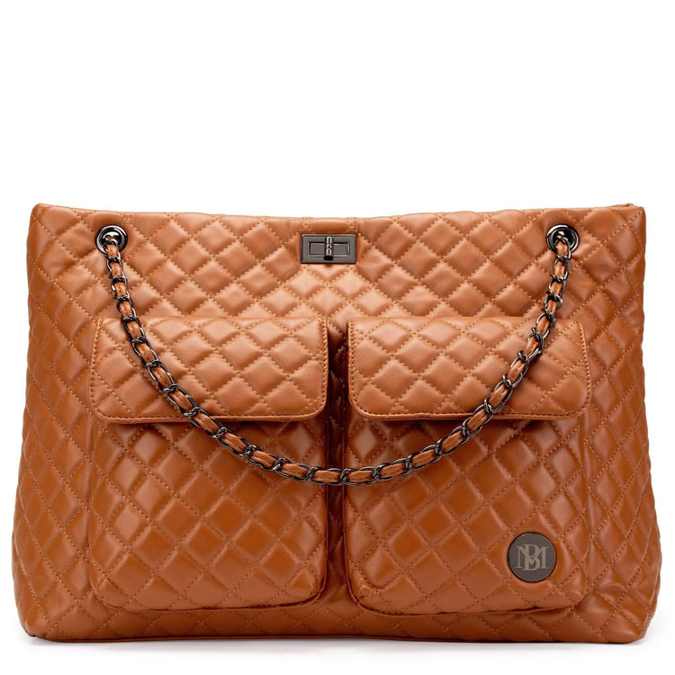 Diana Quilted Vegan Leather Weekender Tote Bag Weekender Bags by Travellty