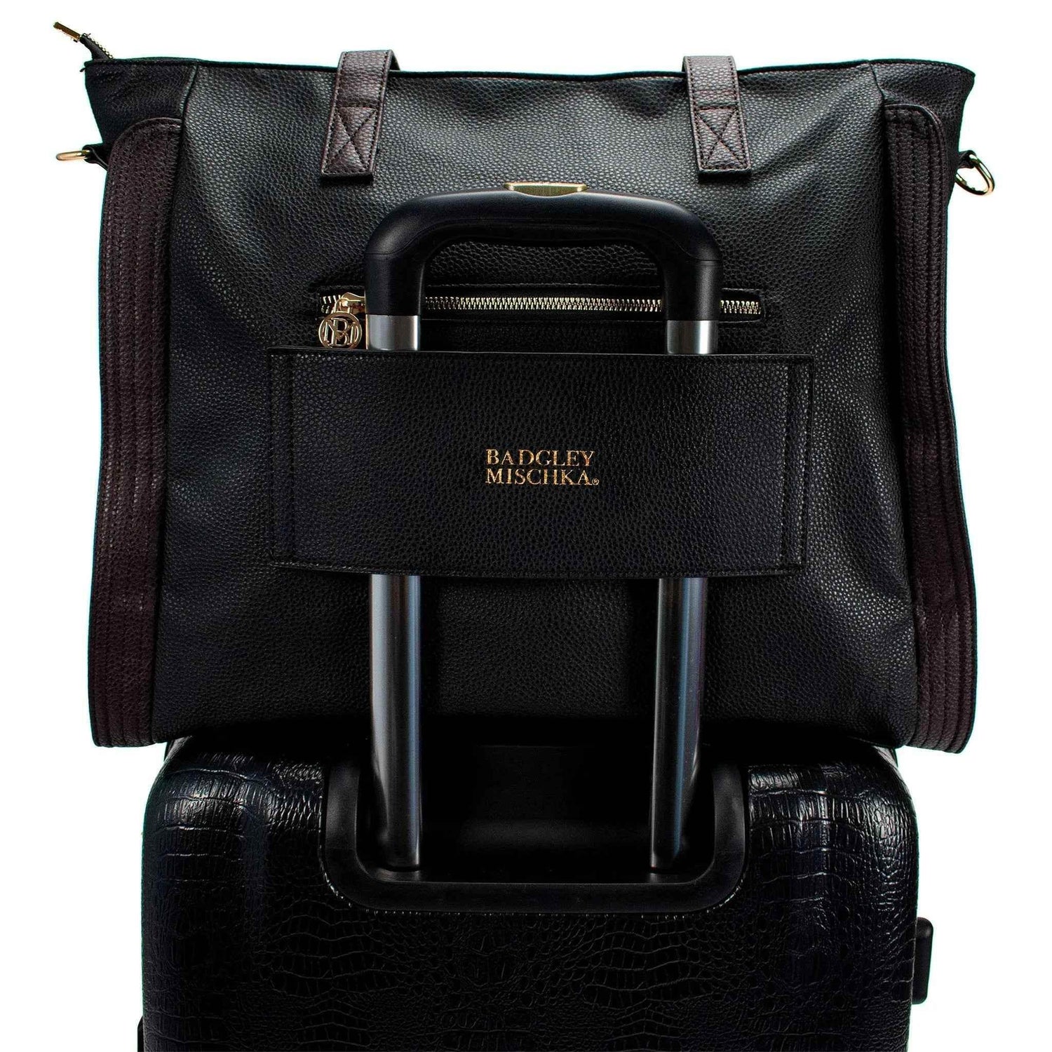 Rose Vegan Leather Weekender Tote Bag Weekender Bags by Travellty