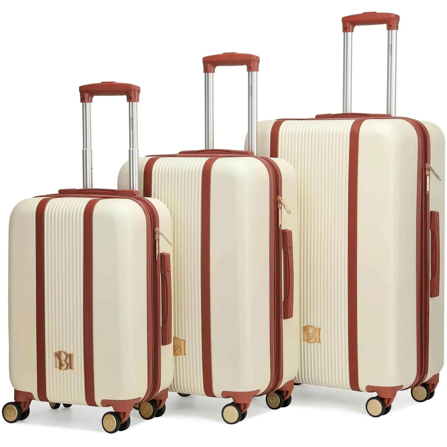 Mia 3 Piece Expandable Retro Luggage Set Luggage Sets by Travellty