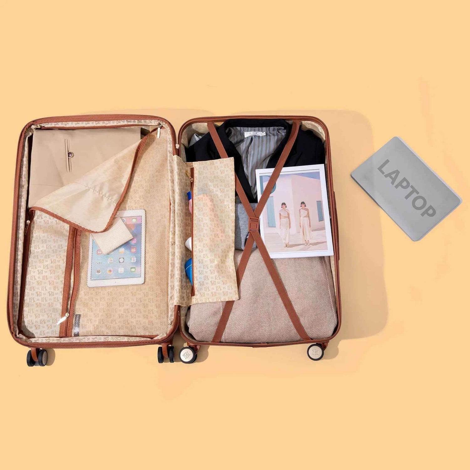 Mia 3 Piece Expandable Retro Luggage Set Luggage Sets by Travellty