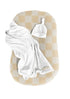 Butter Cream Checkered Baby Lounger Cover by Little Mae & Co