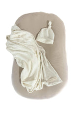 Oat Ribbed Baby Lounger Cover by Little Mae & Co