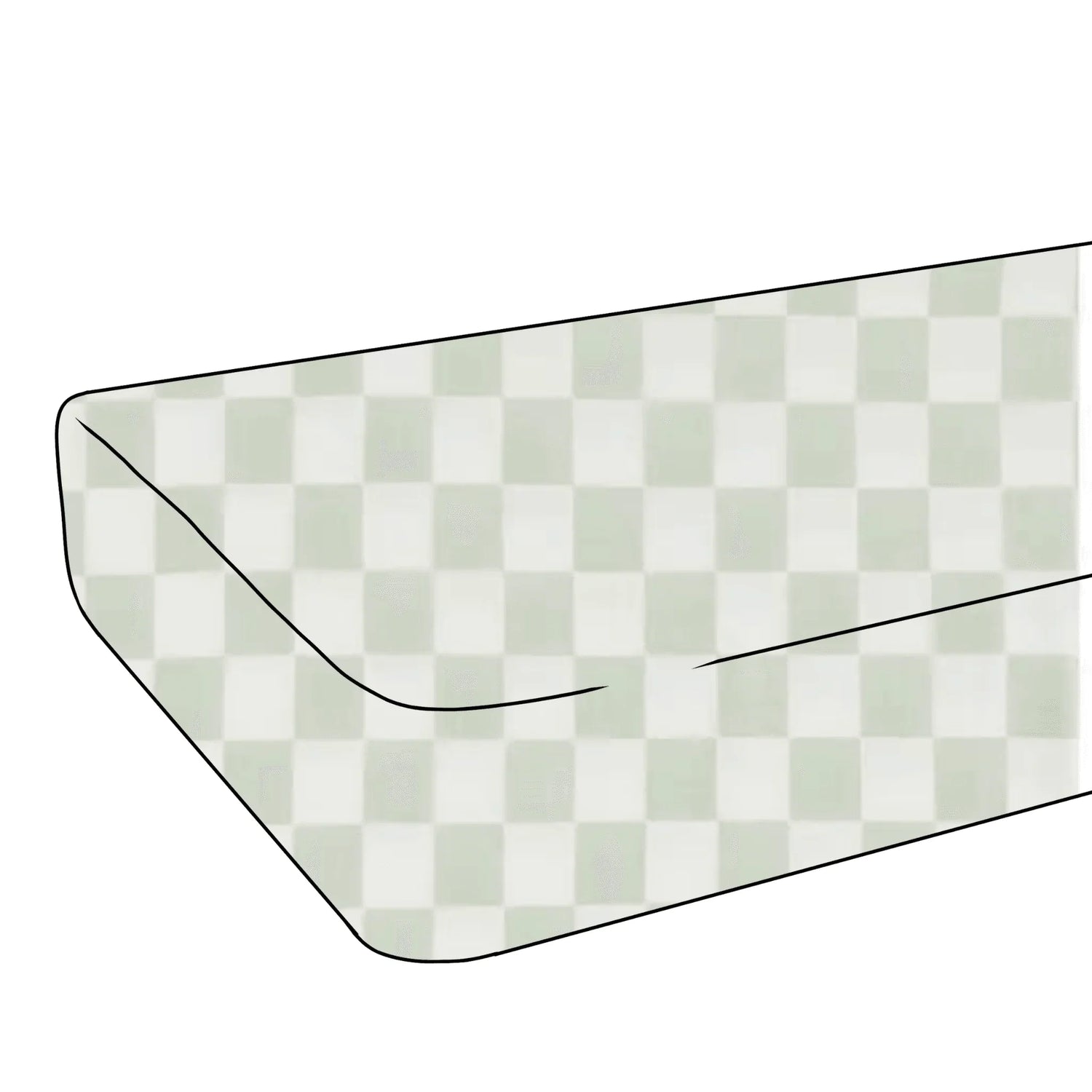 Leaf Green & White Checkered Crib Sheet by Little Mae & Co