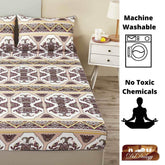 DaDa Bedding Majestic Oriental Kilim Fitted Sheet - w/ Pillow Cases Royal Persian Traditional Design Intricate Ornate Ornament Print Bed Sheets by DaDalogy Bedding Collection