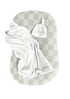 Leaf Checkered Baby Lounger Cover by Little Mae & Co