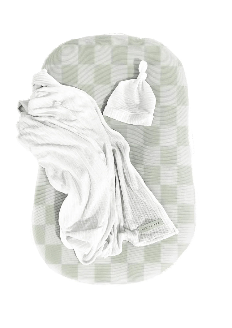 Leaf Checkered Baby Lounger Cover by Little Mae & Co