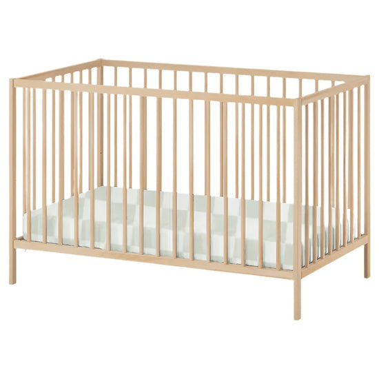 Leaf Green & White Checkered Crib Sheet by Little Mae & Co