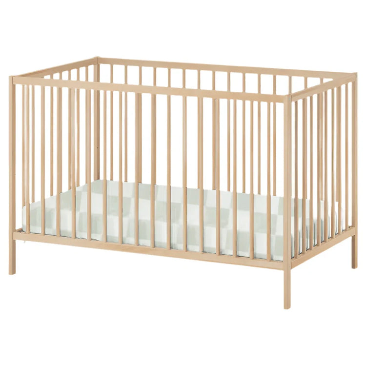 Leaf Green & White Checkered Crib Sheet by Little Mae & Co