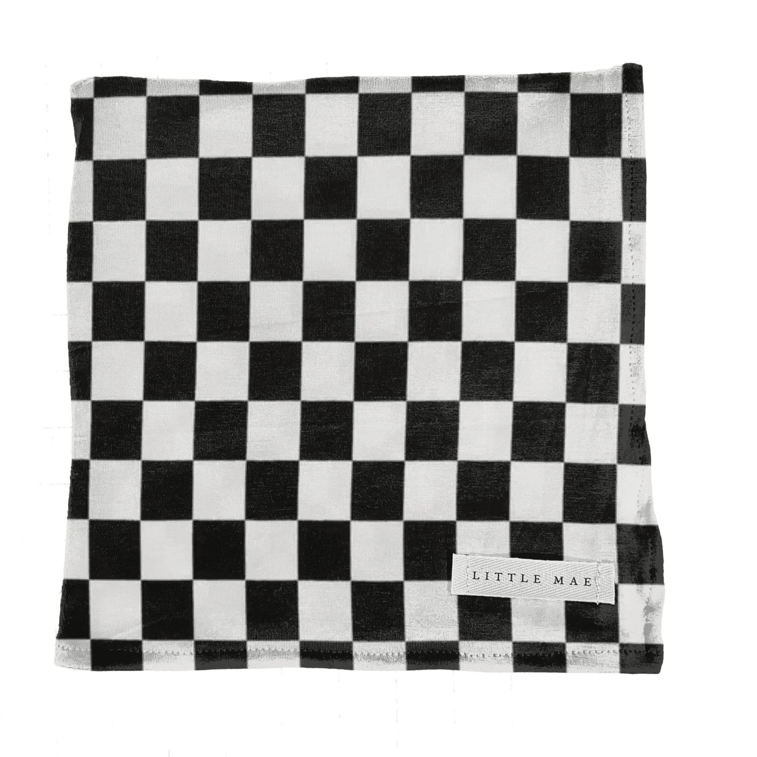 Race Black & White Checkered Stretch Swaddle by Little Mae & Co
